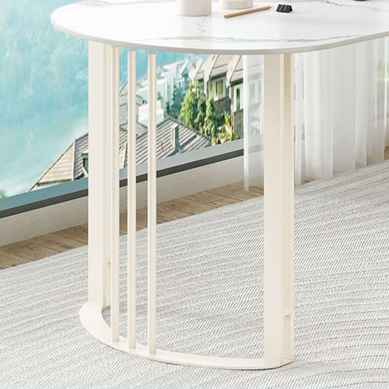 Modern Style Stone Writing Desk Irregular Shape Writing Table with 2-Legs for Home