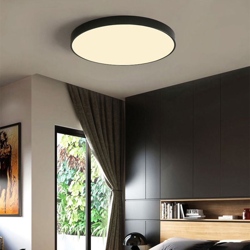 Nordic Acryl Ronde Plafond Licht Smeedijzeren Slaapkamer Flush Mount Plafond Licht