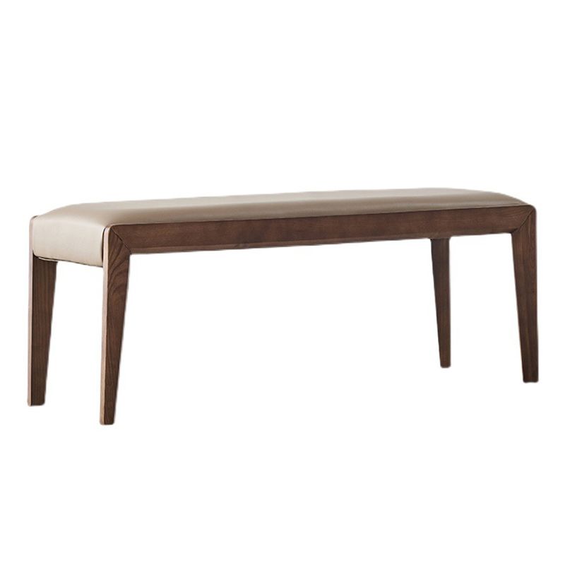 16" W Modern Seating Bench Cushioned Solid Wood Ottoman Bench