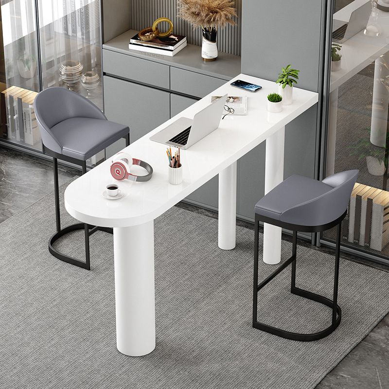 Stone Top Bar Dining Table Contemporary White Bar Dining Table with 3 Legs