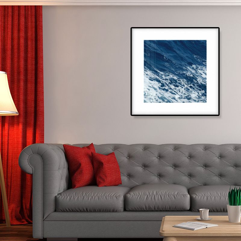 Seascape Ocean Water Wall Art Tropics Textured Canvas in Blue for House Interior