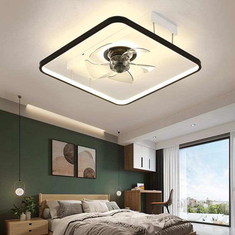 Nordic Geometric Fan Light Metal LED Flush Mount Light for Living Room