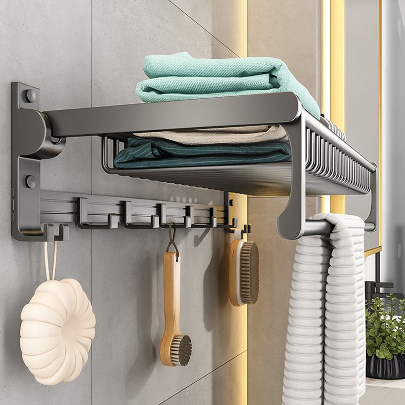 Gray Bathroom Accessory As Individual Or As a Set with Towel Bar/Bath Shelf/Robe Hooks