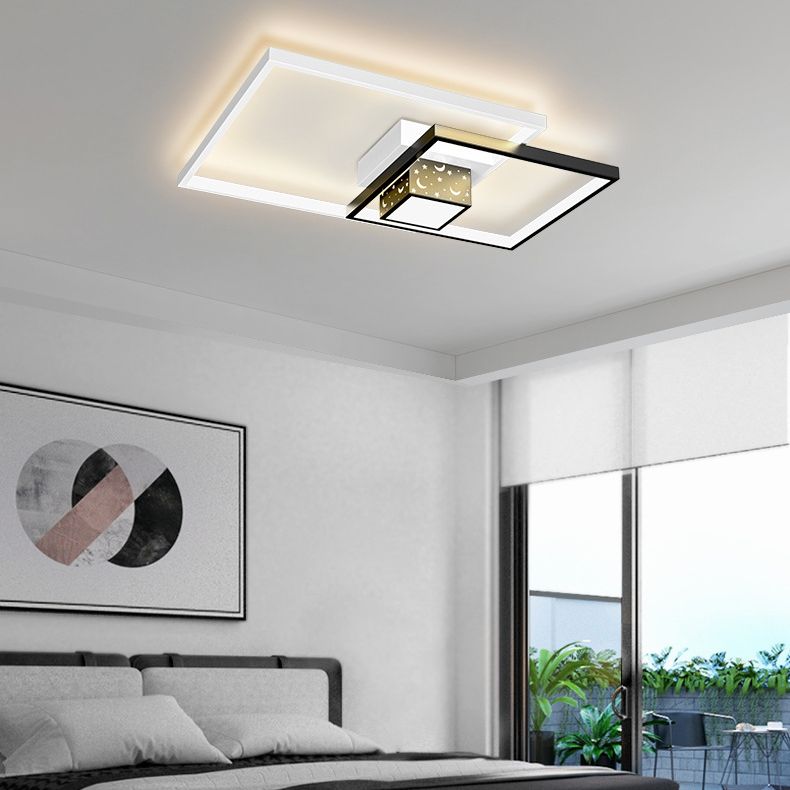 Nordic Style Iron Ceiling Light Geometry Ceiling Lamp with Acrylic Shade for Bedroom