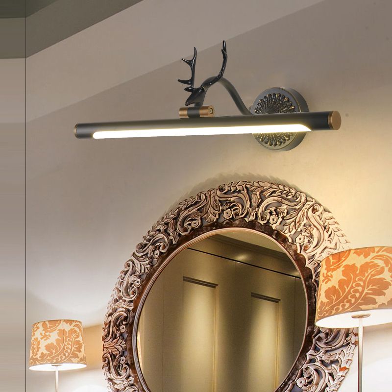 Modern Luxury Style Cylindrical Wall Mounted Vanity Lights Copper Vanity Wall Light Fixtures with Antlers