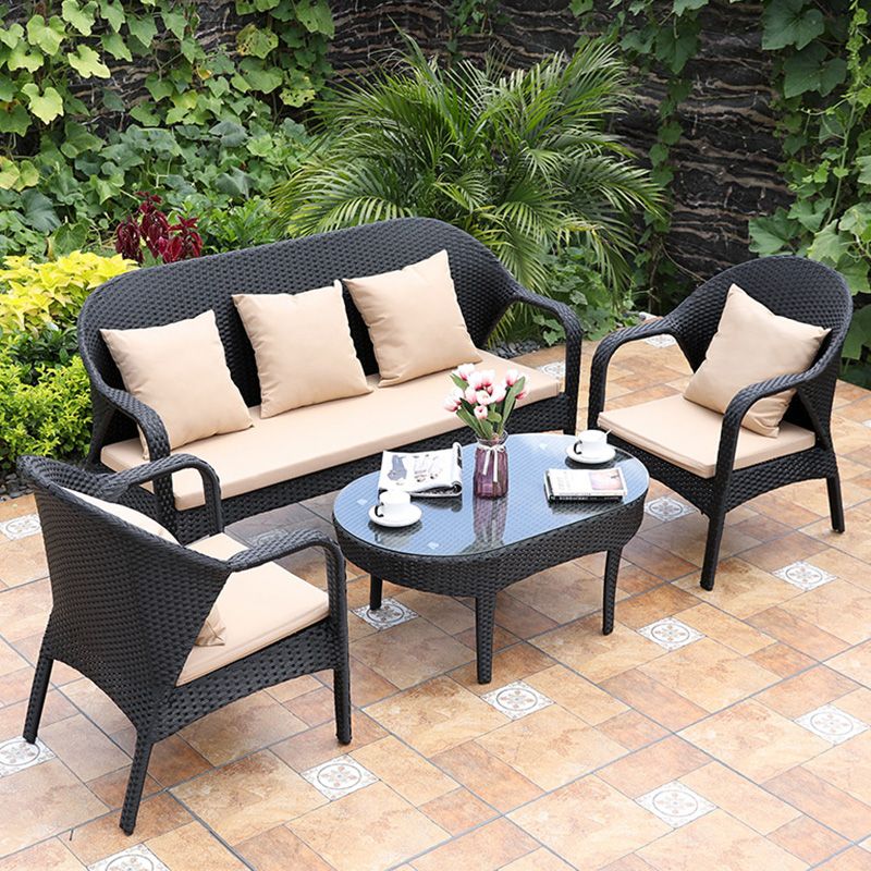 Rattan Patio Sofa Modern Style Minimalist Villa Outdoor Patio Sofa