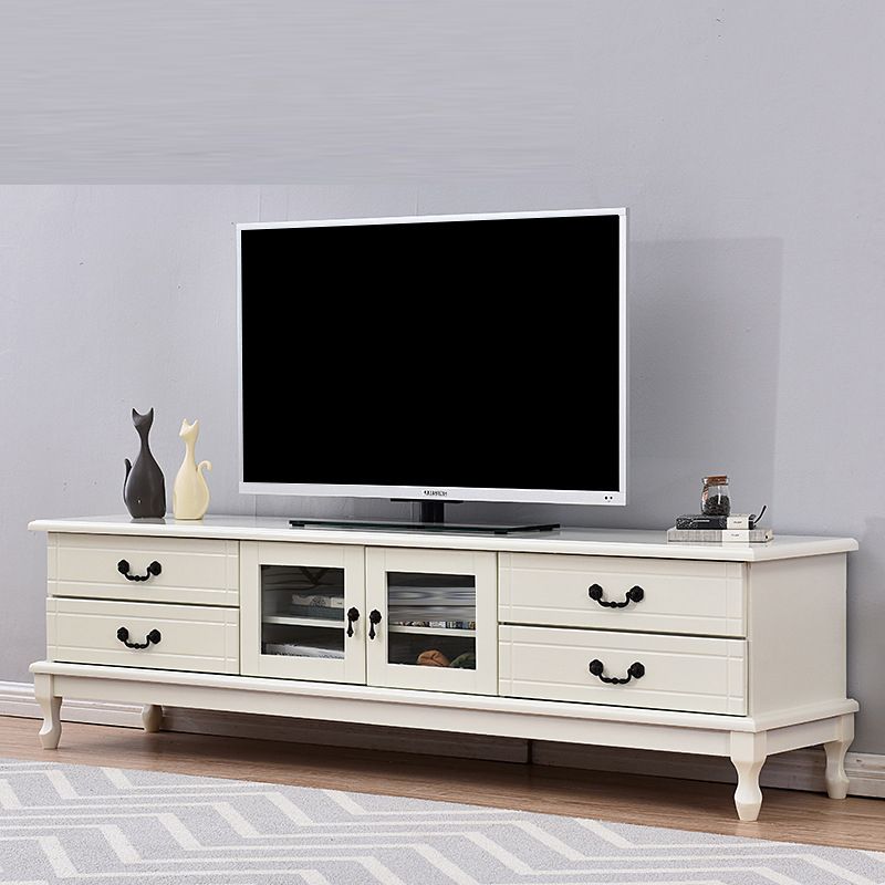 Modern TV Media Console Wooden TV Media Stand with 4 Drawers