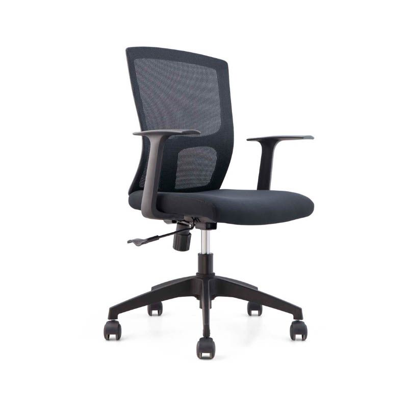 Modern Office Chair Fixed Arms Upholstered No Distressing Desk Chair with Wheels