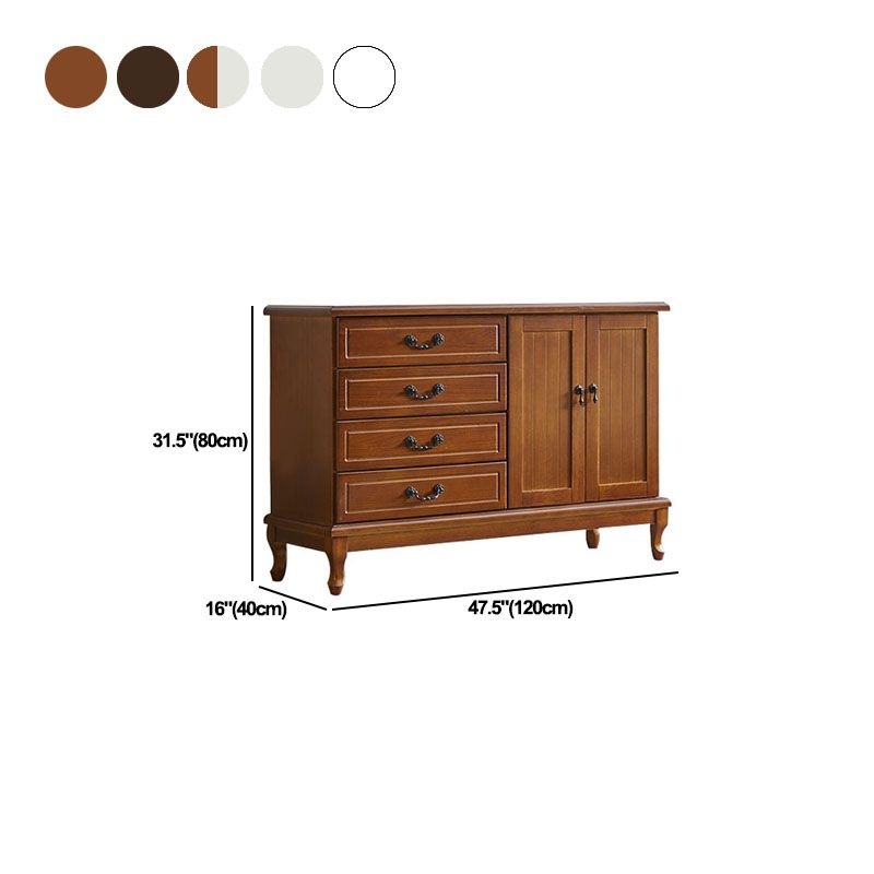 16" W Solid Wood Combo Dresser Horizontal Storage Chest with Drawers and Doors