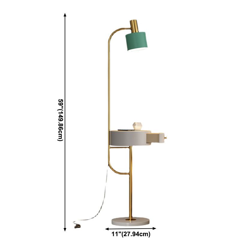 1 Lámpara de metal ligero LED de LED lámpara estándar moderna para sala de estar