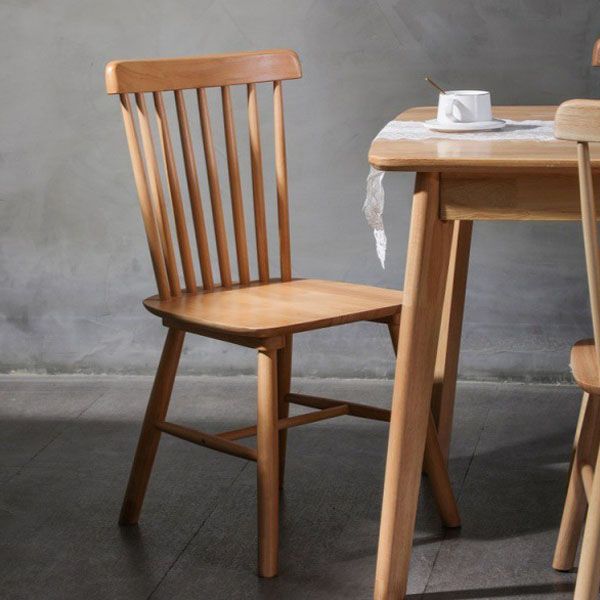 Wood Industrial Kitchen Dining Room Chair Slat Back Side Chair