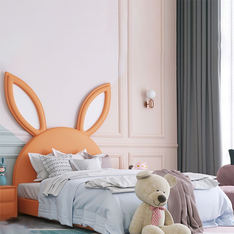 Contemporary Upholstered Panel Headboard Animals Storage Bed