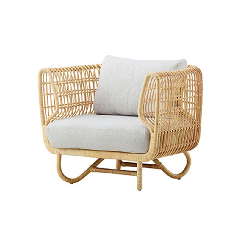 Rattan Patio Sofa Rust Resistant Outdoor Patio Sofa with Cushion