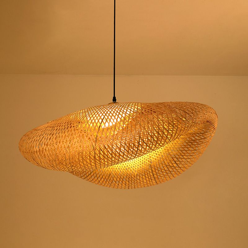 Luce a sospensione a sospensione tessuta a mano moderna Rattan 1 Luce Light Light