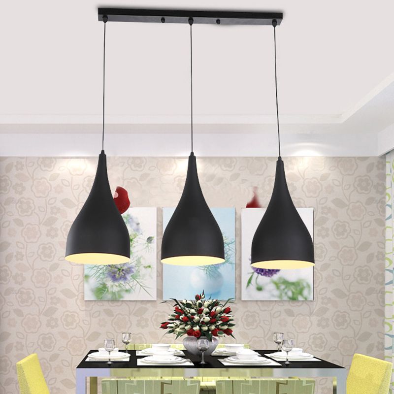 Industrial Style Circle Hanging Ceiling Light Metal Pendant Lighting Fixture in Black