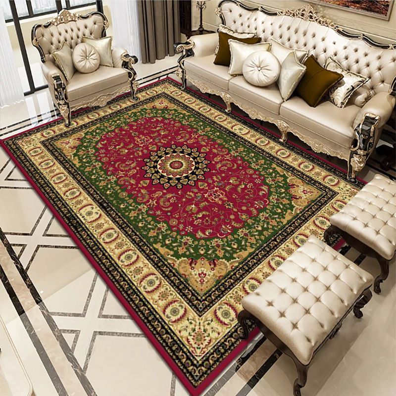 Luxurious Victorian Indoor Rug Antique Floral Print Carpet Washable Rug for Home Decoration