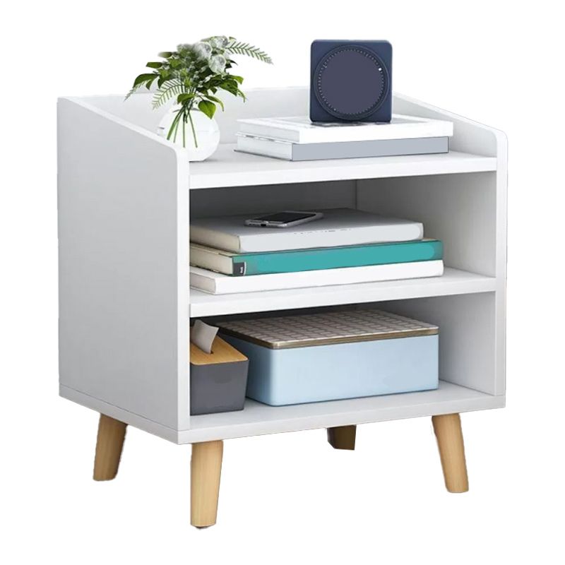 Imitation Wood Nightstand Open Storage Modern Shelf Included Night Table