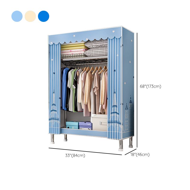 Steel Wardrobe Closet with Legs Modern Wardrobe Armoire with Shelves