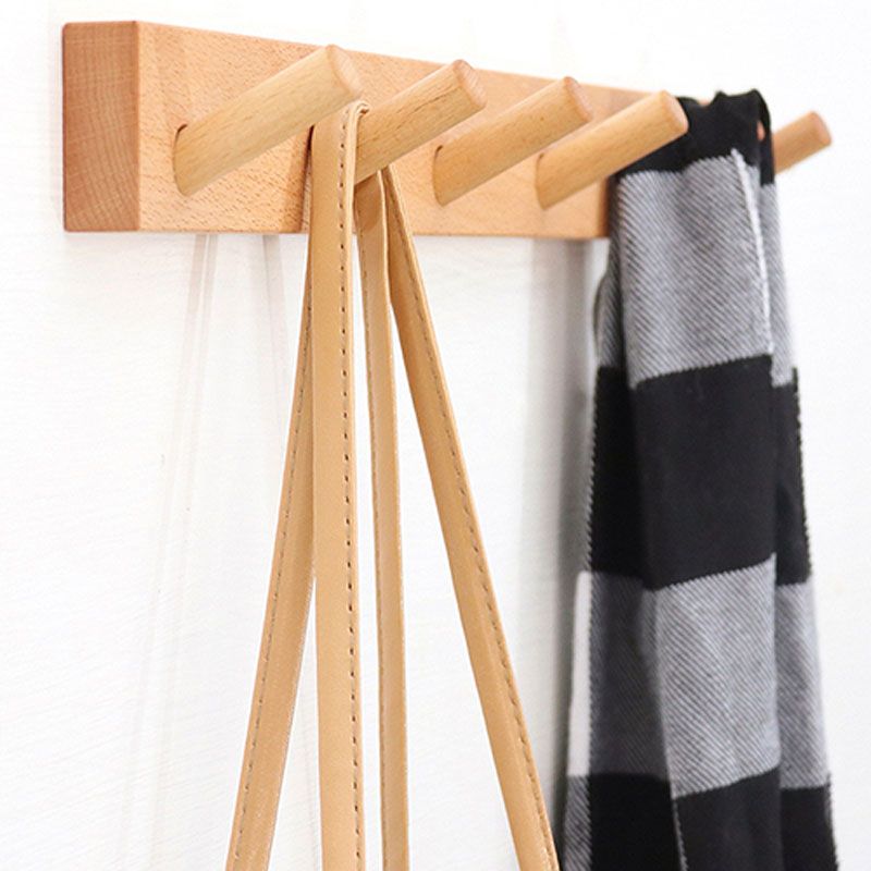 Modern Entryway Kit Wood Wall-Mounted with Hooks Coat Hanger