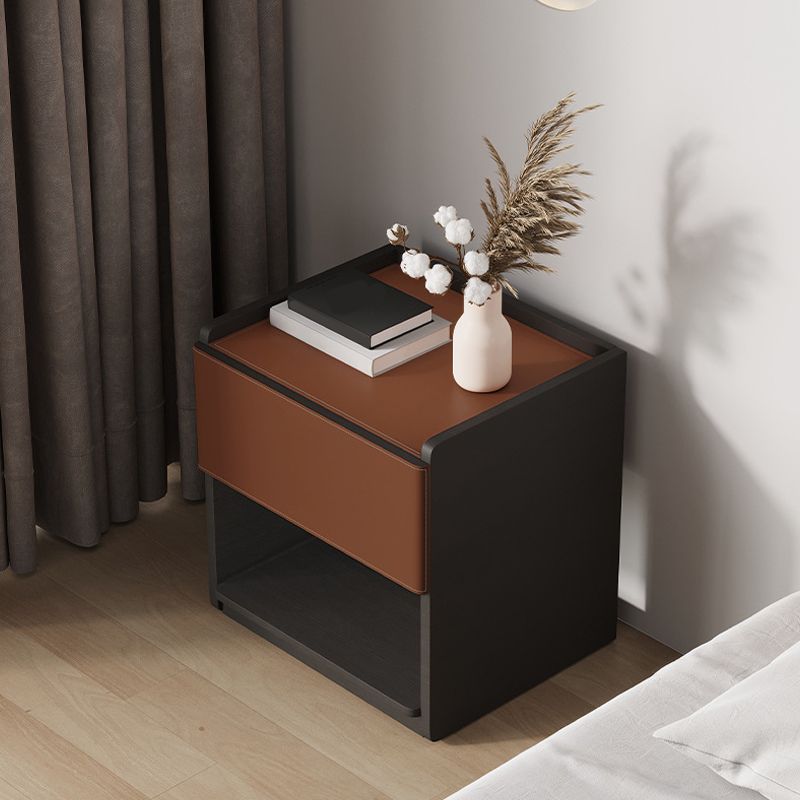 Modern Style Leather Bedside Cabinet 1 Drawer Night Stand for Bedroom