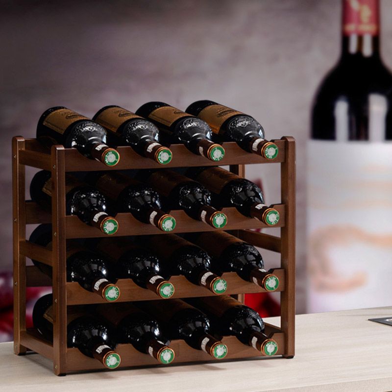 Modern Wine Rack Solid Wood Wine Bottle Rack for Living Room