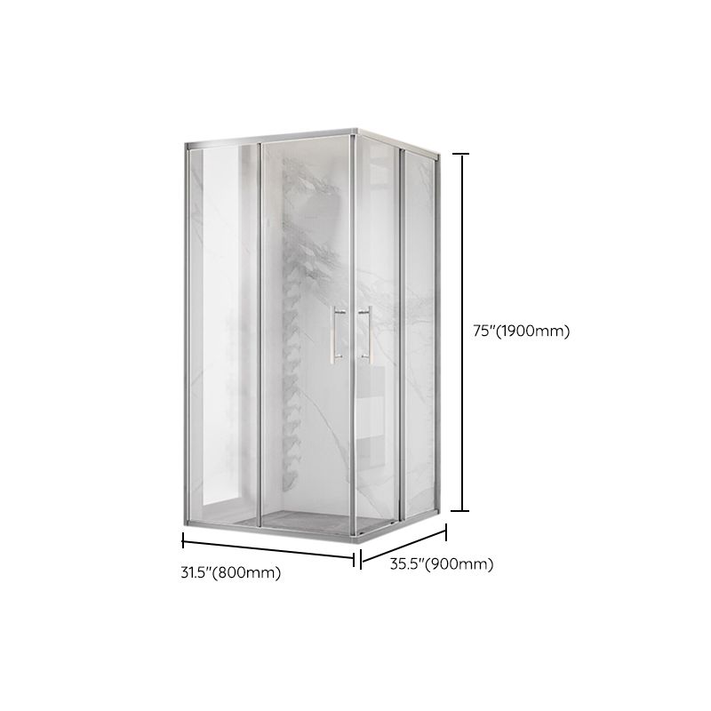 Double Sliding Shower Enclosure Framed Clear Tempered Glass Shower Enclosure