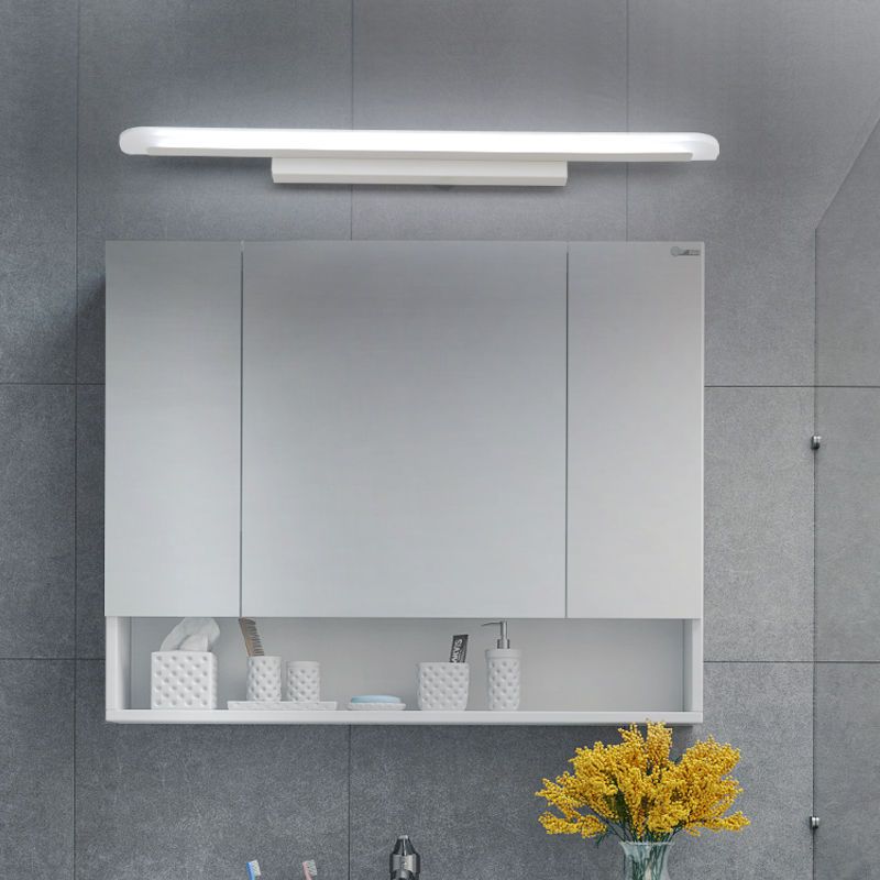 Lámpara de tocador LED moderna de forma larga espejo de forma frontal con sombra acrílica para el baño