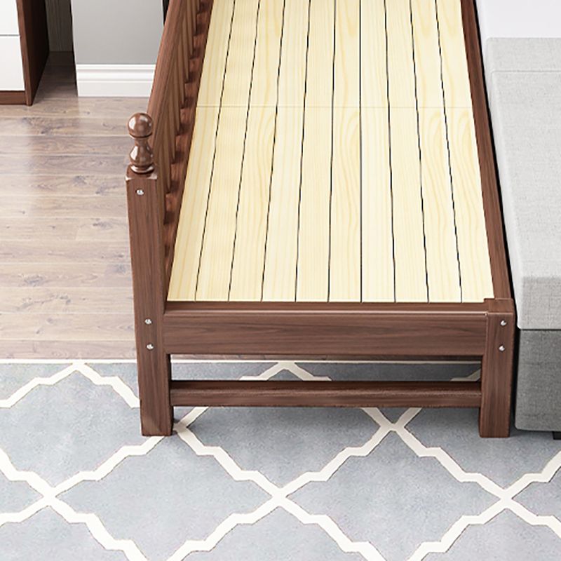 Espresso Wood Baby Crib Traditional Nursery Crib with Guardrail