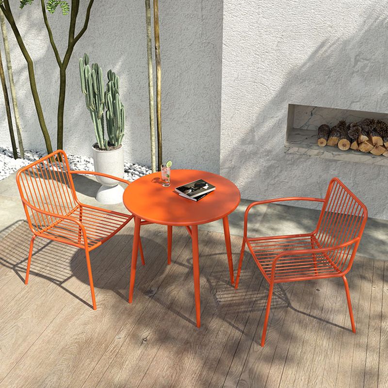 Modern Iron Frame Bistro Table Rust Resistant and Scratch Resistant Bistro Table