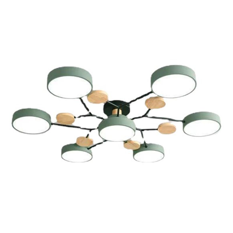 Nordic Style Ceiling Lighting Metal Semi Flush Mount for Living Room