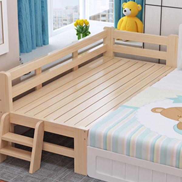 Scandinavian Washed Natural Nursery Bed Solid Wood with Mattress