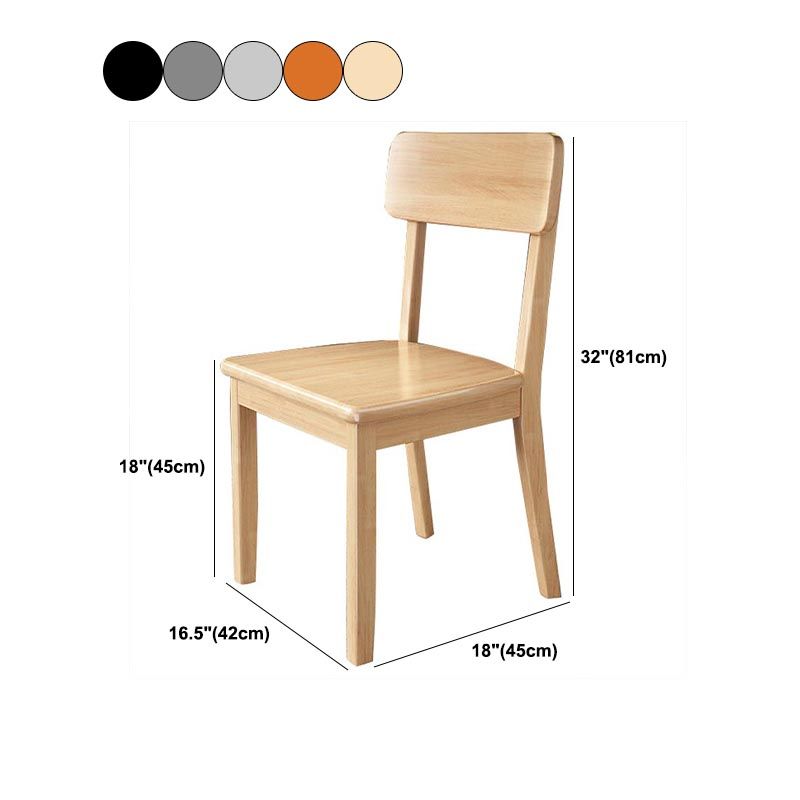 Contemporary Wood Dining Chair Open Back Dining Side Furniture in Matte Finish for Home