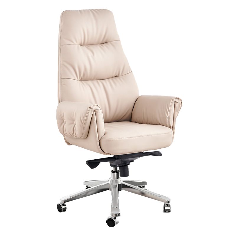 29" Wide Contemporary Managers Chair White Leather Executive Chair