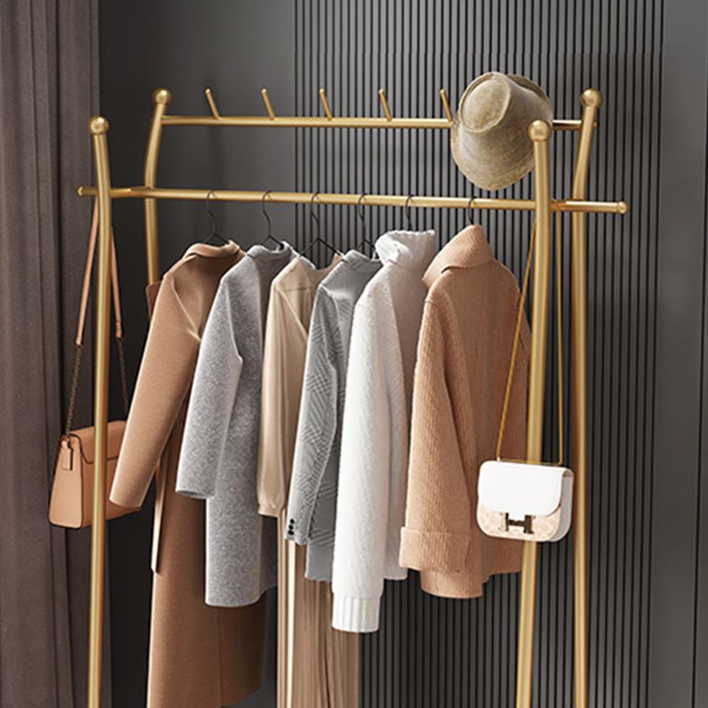 Modern Style Coat Rack Free Standing Hooks Design Metallic Coat Rack with Shelves