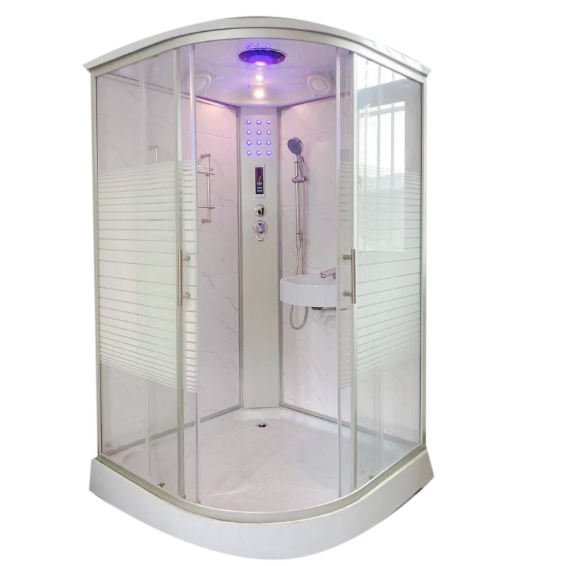 Modern Shower Enclosure Grey Drainer Sliding Door Shower Stall