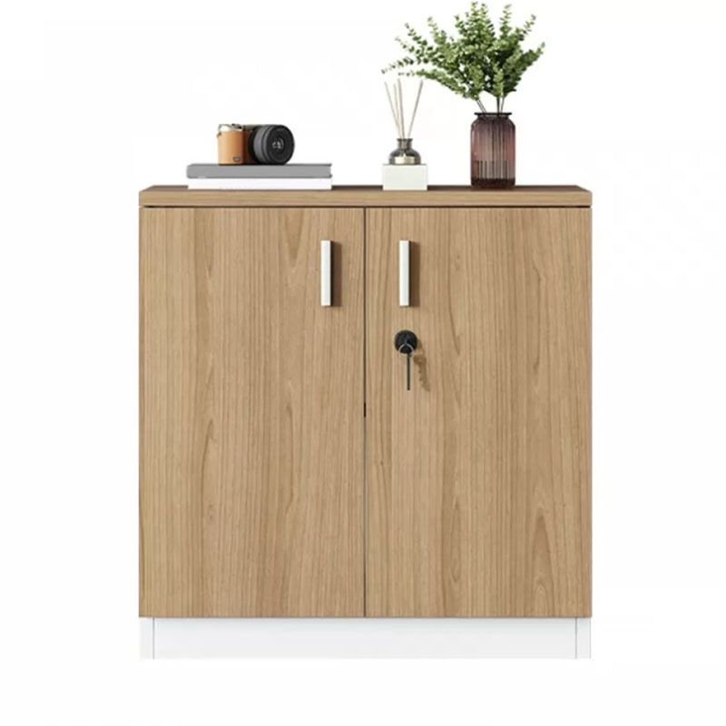 Modern Brown Engineered Wood File Cabinet with Lock Storage for Home Office