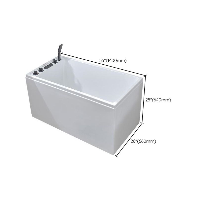 Back to Wall Antique Finish Bath Soaking Rectangular Modern Tub