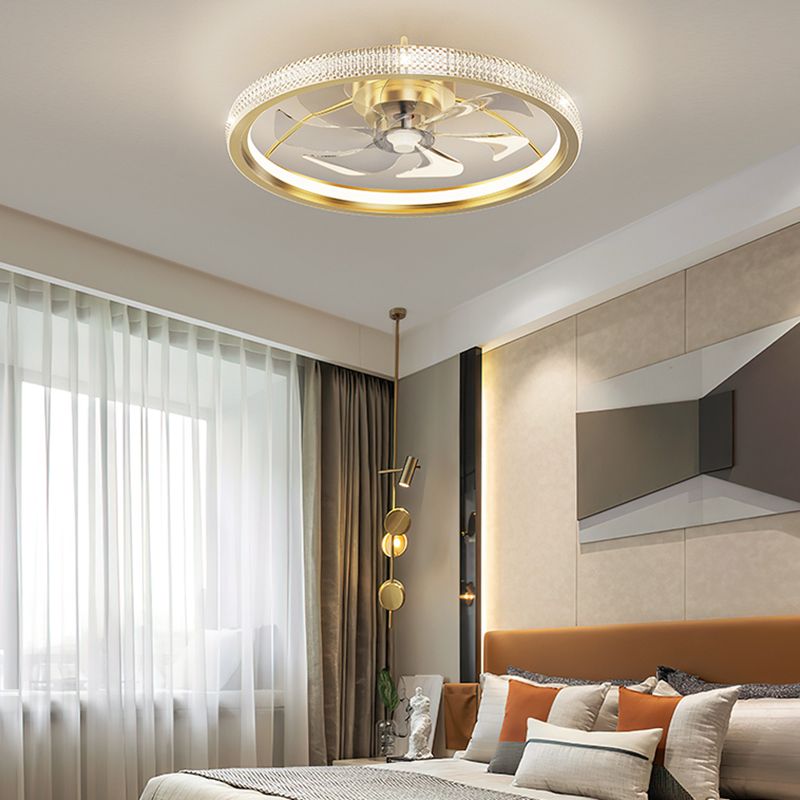 Modern Ceiling Fan Light Simple LED Ceiling Mount Lamp with Acrylic Shade for Bedroom