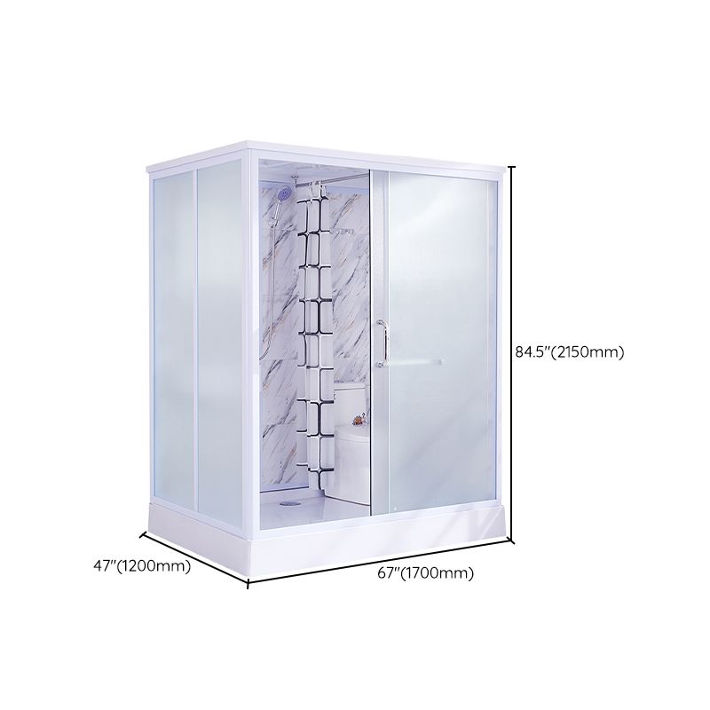 Modern Frosted Shower Stall Rectangle Tempered Shower Stall for Bathroom