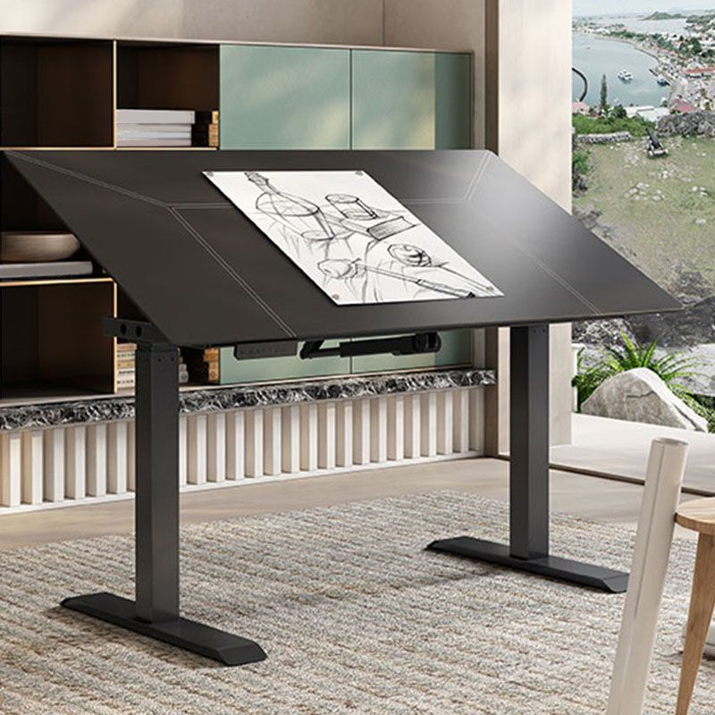 Rectangular Shaped Folding Writing Desk with Metal Legs in White/Black