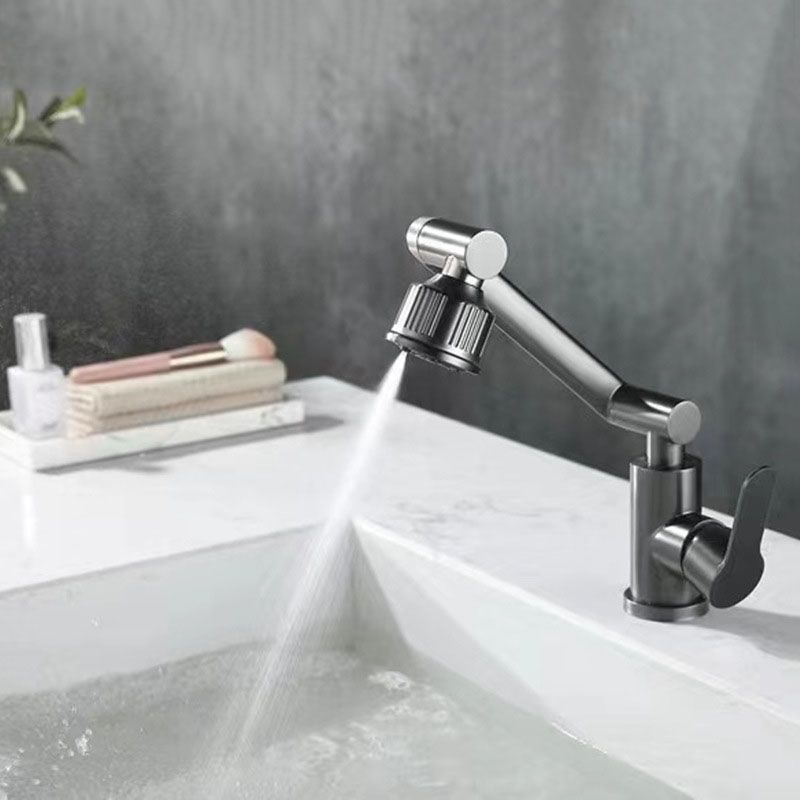 Modern Vessel Sink Faucet Stainless Steel Lever Handle Low Arc Vessel Faucet