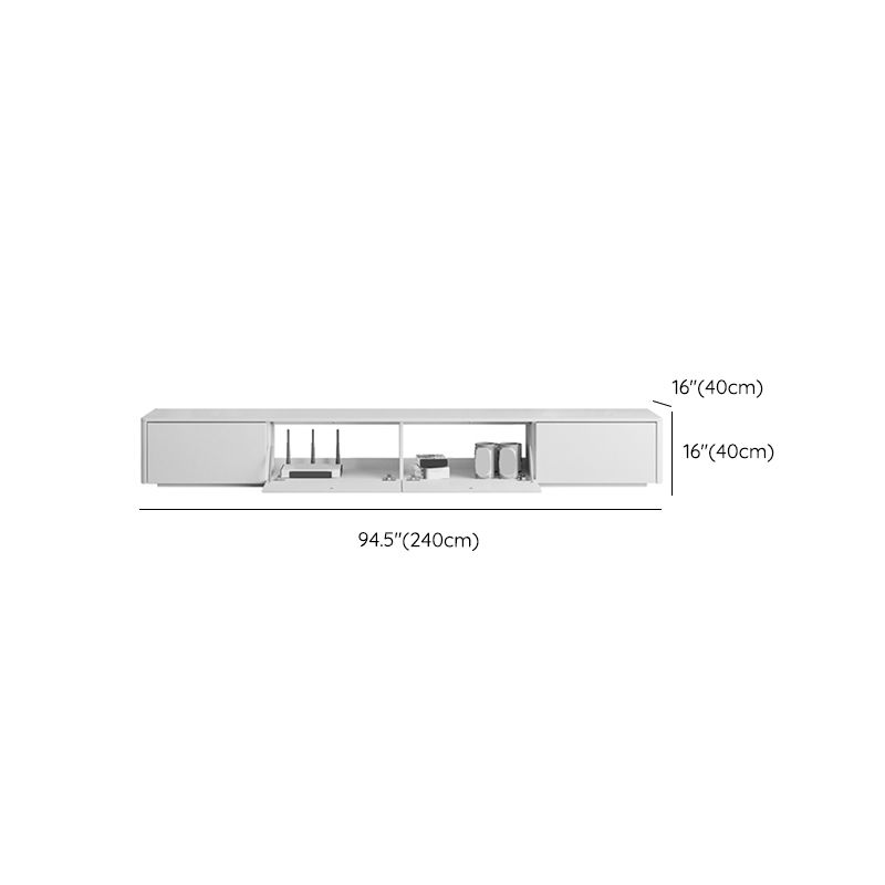 Engineered Wood TV Console Contemporary White Media Console  with Drawers