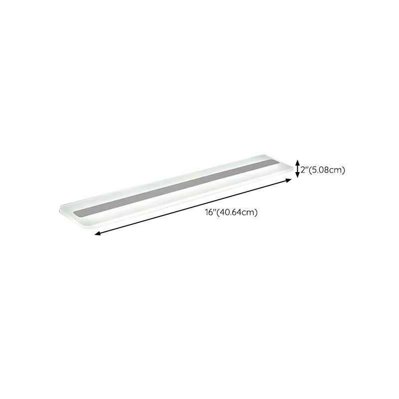 Metal Linear Flush Mount Fixture Modern Flush Light Fixture in Silver