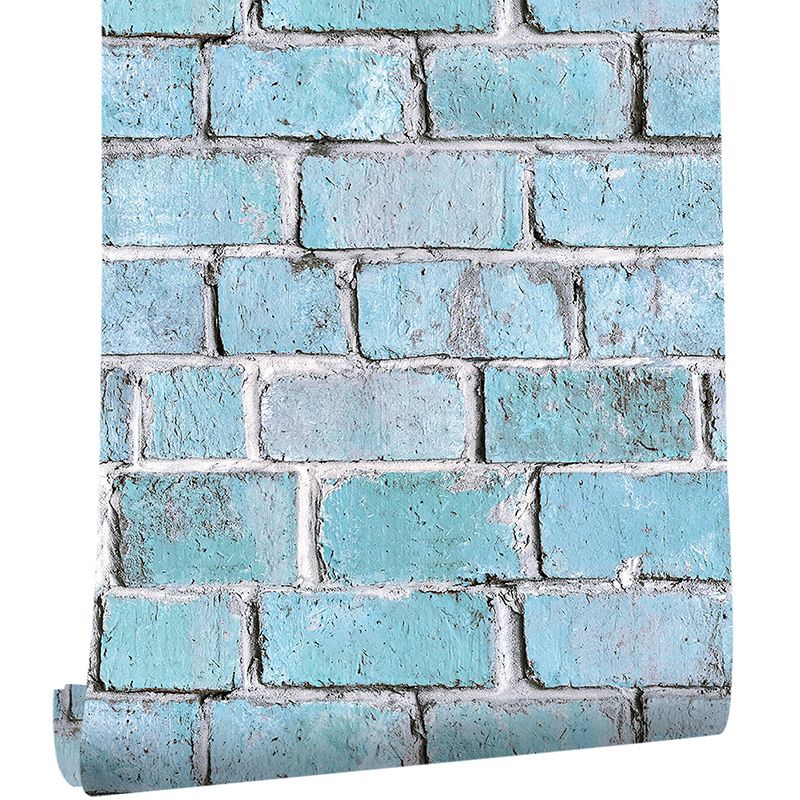 Blue Brick Effect Wallpaper Roll Architecture Steampunk Self Adhesive Wall Covering