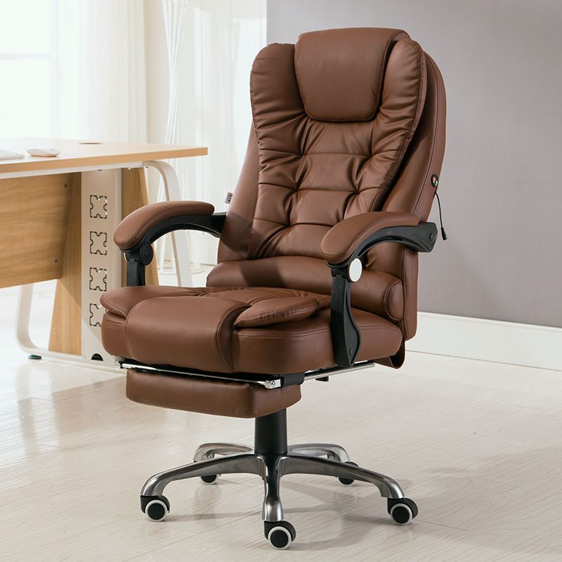 Contemporary Office Chair with Silver Metal Base Executive Ergonomic Computer Chair