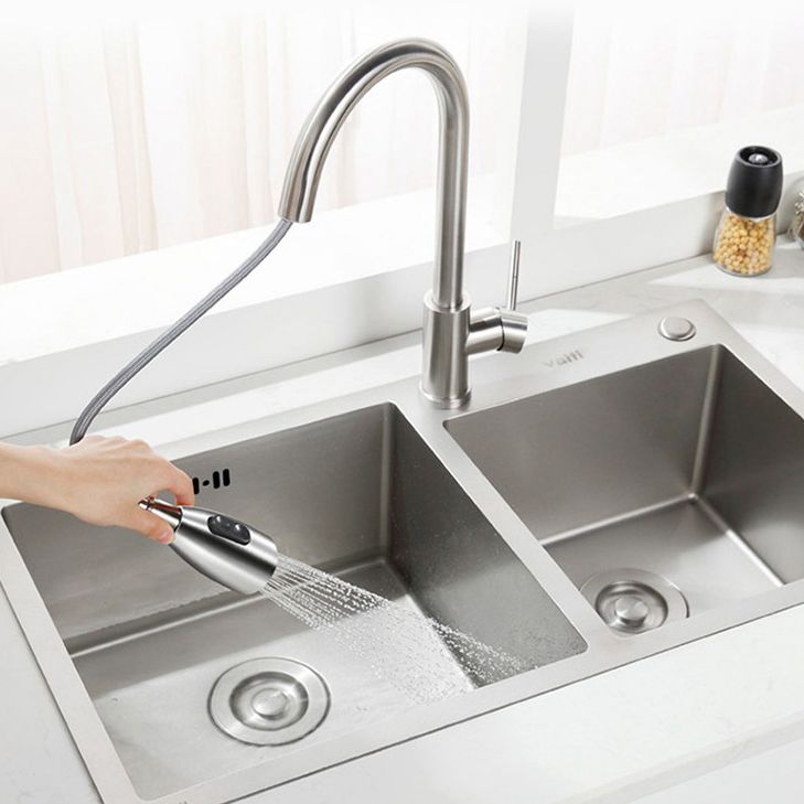 Modern 1-Handle Faucet 304 Stainless Steel with Water Dispenser Pull down Faucet