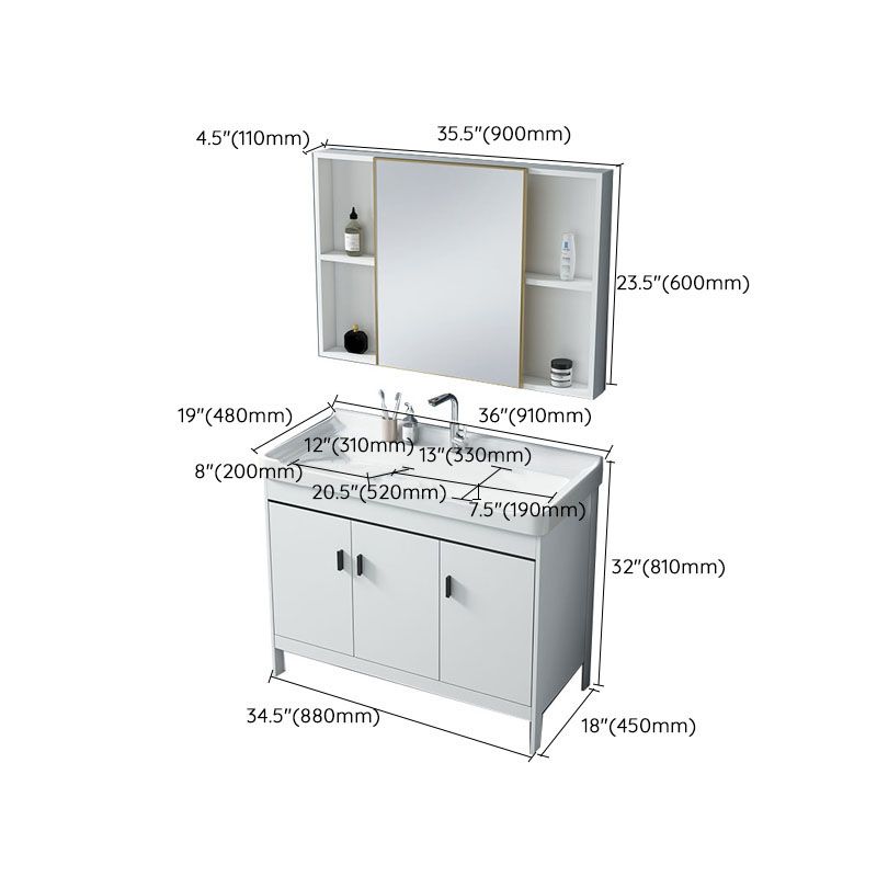 Gorgeous Metal Vanity Cabinet Freestanding Standard Open Console with Sink Set