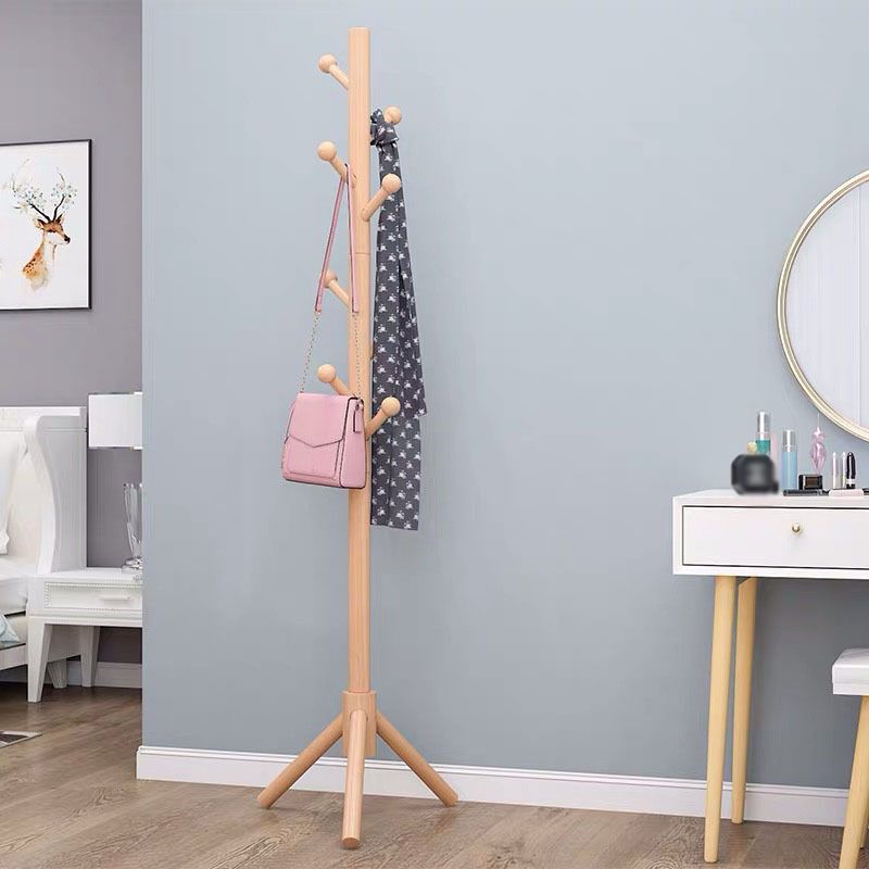 Modern Coat Rack Hooks Solid Wood Coat Rack for Entry Living Room