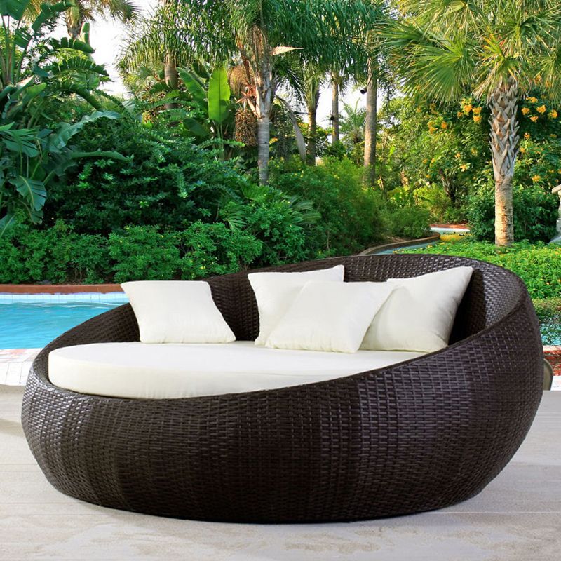 Tropical Style Patio Sofa Outdoor Sofa with Cushions Water Resistant