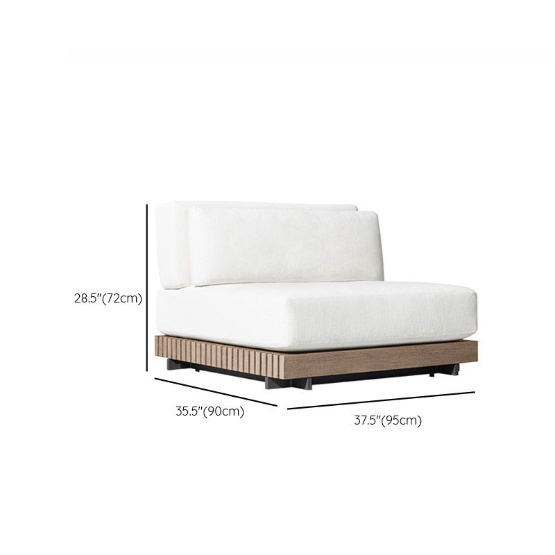 Farmhouse White Cushion Outdoor Patio Sofa/Sofa Sectional in Solid Wood